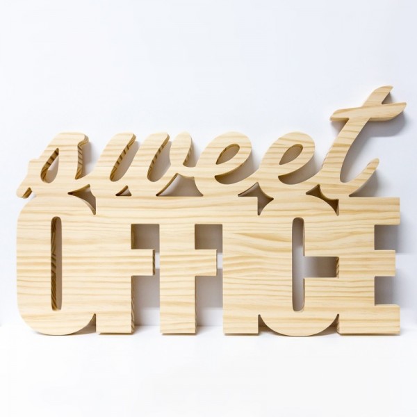 SWEET OFFICE Letras de madera de pino decorativas de Cortaydecora | Letras de Madera