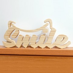 SMILE Lettres décoratives en bois de pin de Cortaydecora | Letras de Madera
