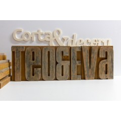 Stampatello decorativo vintage effetto acciaio corten arrugginito de Cortaydecora | Letras de Madera
