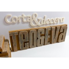 Stampatello decorativo vintage effetto acciaio corten arrugginito de Cortaydecora | Letras de Madera