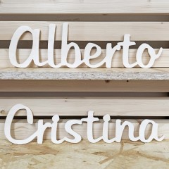 Nome em madeira de pinho com acabamento natural personalizado de Cortaydecora | Letras de Madera