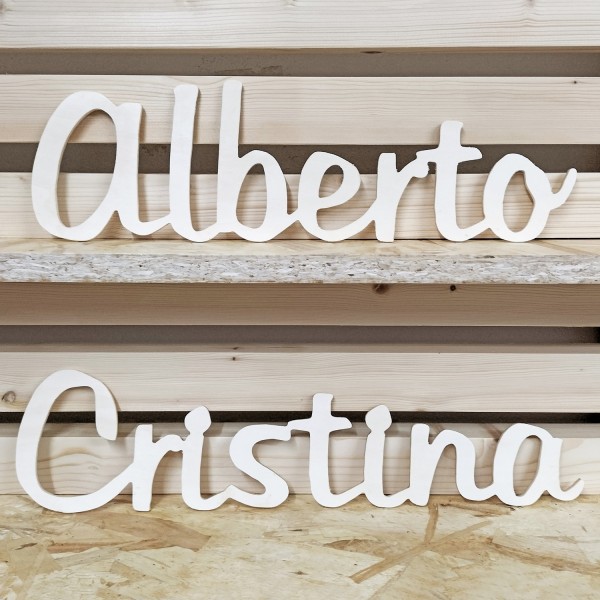 Nome em madeira compensada de choupo com acabamento natural personalizado de Cortaydecora | Letras de Madera