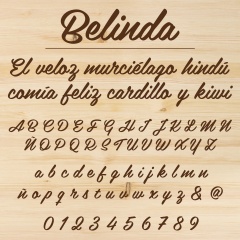 Nomi personalizzati in fibra di legno con lettere collegate per segnaposto de Cortaydecora | Letras de Madera