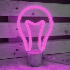 Lámpara neón LED diseño BOMBILLA color a elegir de Cortaydecora | Letras de Madera