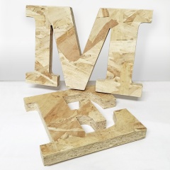 Letras de madera de aglomerado OSB acabado natural personalizadas de Cortaydecora | Letras de Madera