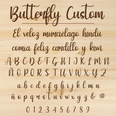 Nomi personalizzati in fibra di legno con lettere collegate per segnaposto de Cortaydecora | Letras de Madera