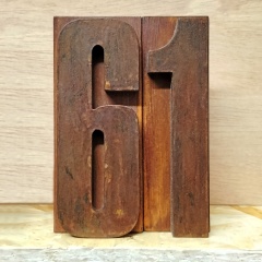 Letras de bloco decorativas vintage com efeito de aço corten enferrujado de Cortaydecora | Letras de Madera